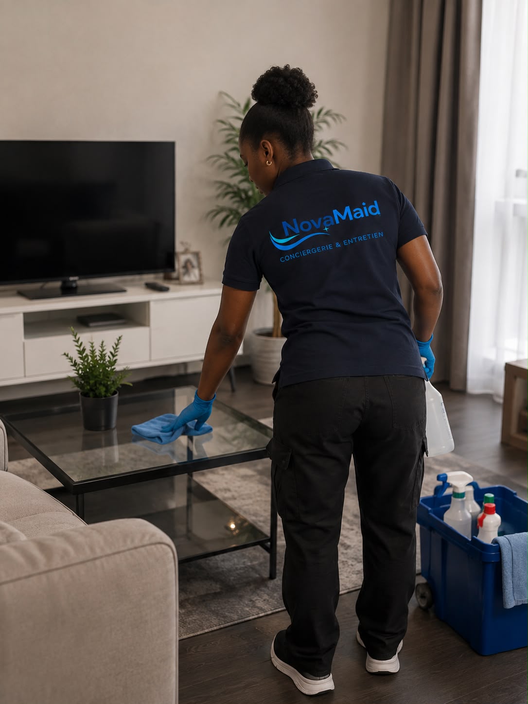 Équipe NovaMaid réalisant un nettoyage à domicile